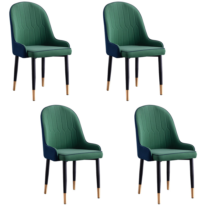 Scandinavian Indoor Arm Chair Parsons Back Upholstered Metal Dining Room Chair