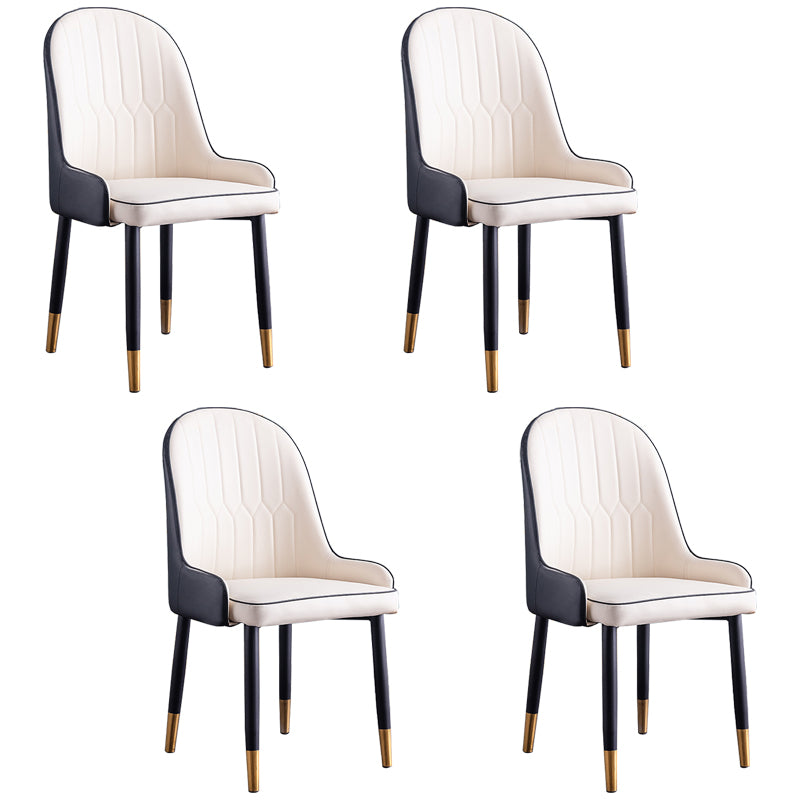 Scandinavian Indoor Arm Chair Parsons Back Upholstered Metal Dining Room Chair