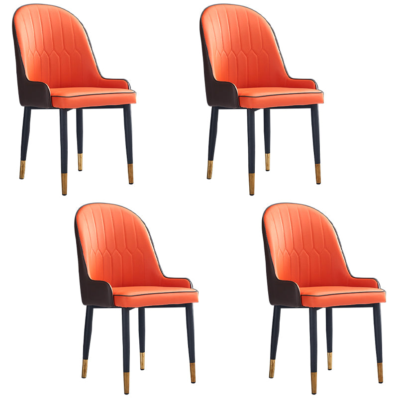 Scandinavian Indoor Arm Chair Parsons Back Upholstered Metal Dining Room Chair