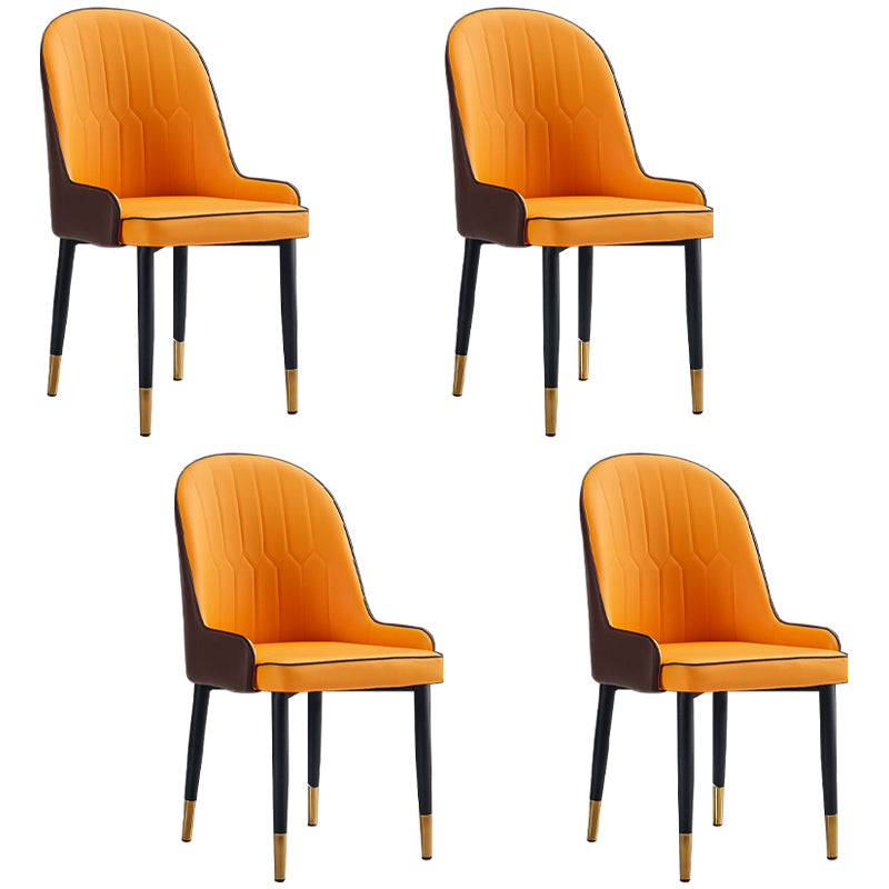 Scandinavian Indoor Arm Chair Parsons Back Upholstered Metal Dining Room Chair
