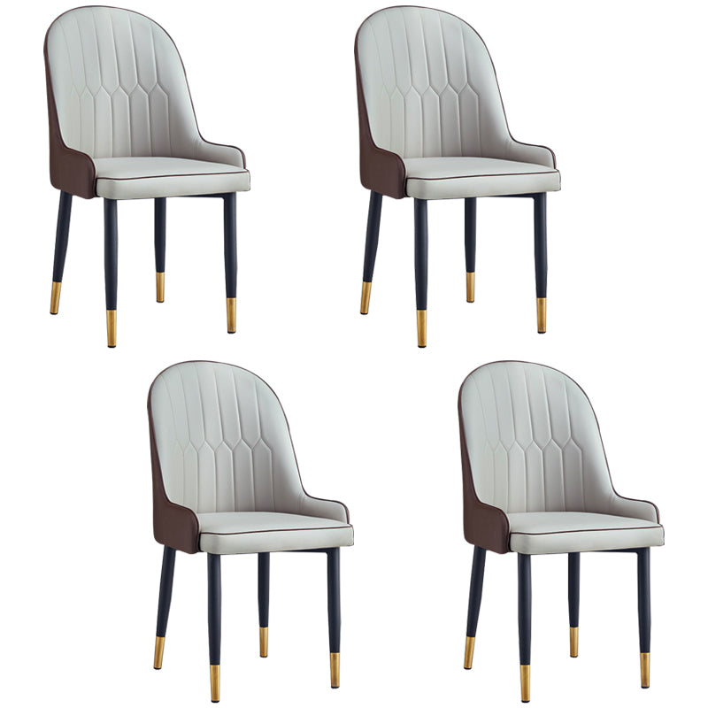 Scandinavian Indoor Arm Chair Parsons Back Upholstered Metal Dining Room Chair
