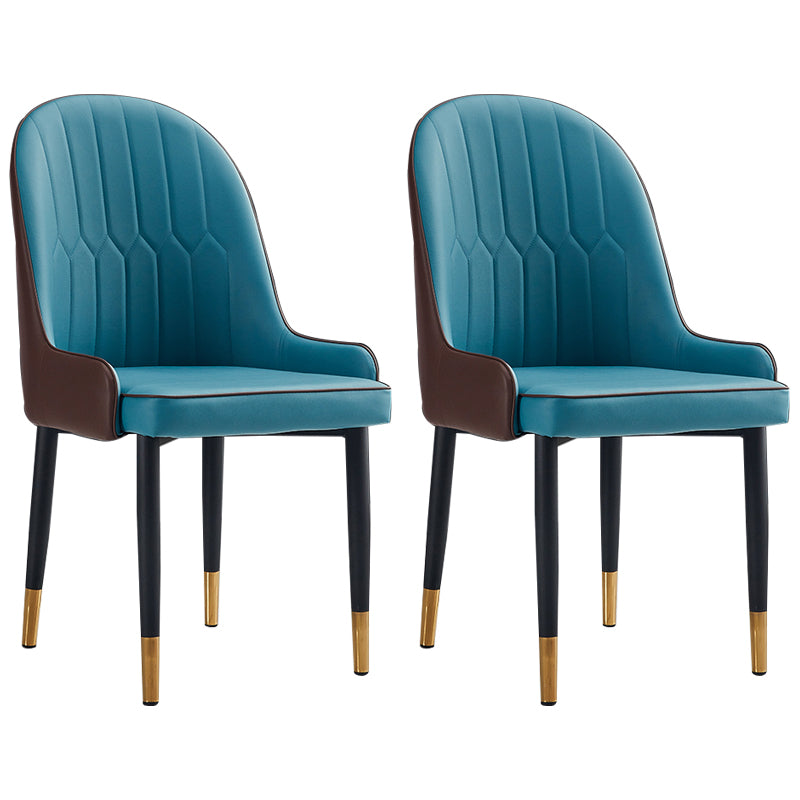 Scandinavian Indoor Arm Chair Parsons Back Upholstered Metal Dining Room Chair