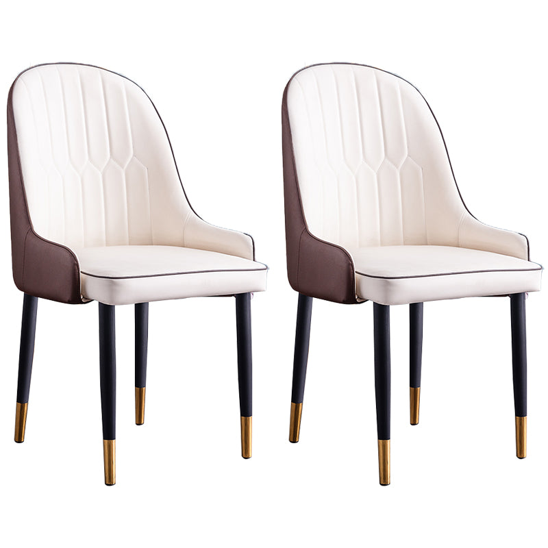 Scandinavian Indoor Arm Chair Parsons Back Upholstered Metal Dining Room Chair