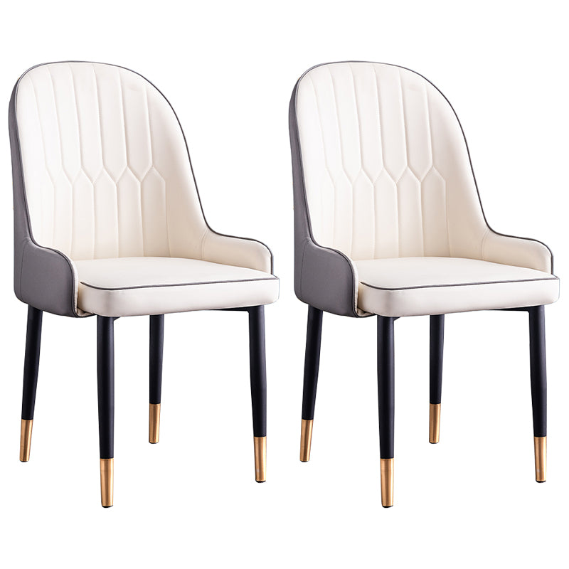 Scandinavian Indoor Arm Chair Parsons Back Upholstered Metal Dining Room Chair