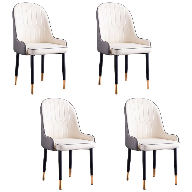 Scandinavian Indoor Arm Chair Parsons Back Upholstered Metal Dining Room Chair