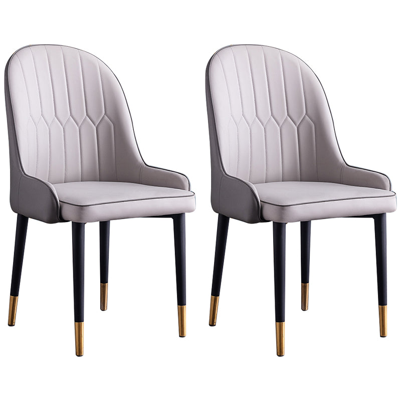Scandinavian Indoor Arm Chair Parsons Back Upholstered Metal Dining Room Chair