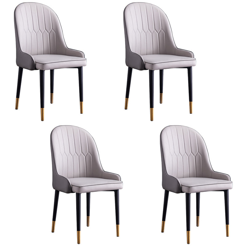 Scandinavian Indoor Arm Chair Parsons Back Upholstered Metal Dining Room Chair