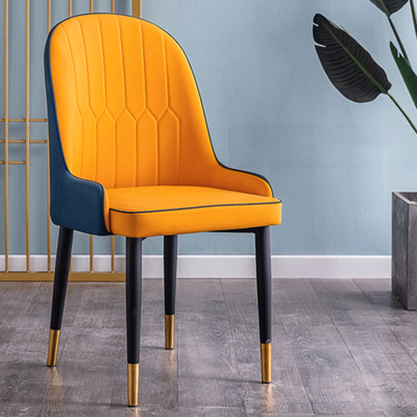 Scandinavian Indoor Arm Chair Parsons Back Upholstered Metal Dining Room Chair