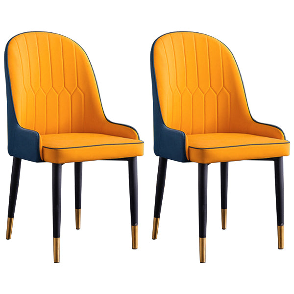 Scandinavian Indoor Arm Chair Parsons Back Upholstered Metal Dining Room Chair