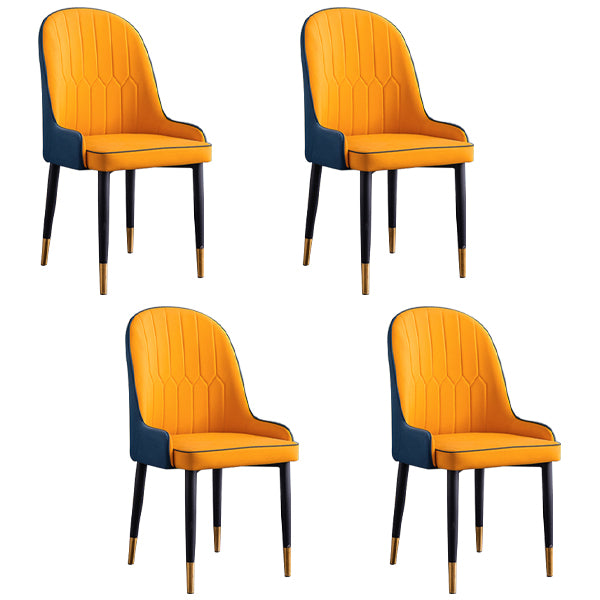 Scandinavian Indoor Arm Chair Parsons Back Upholstered Metal Dining Room Chair