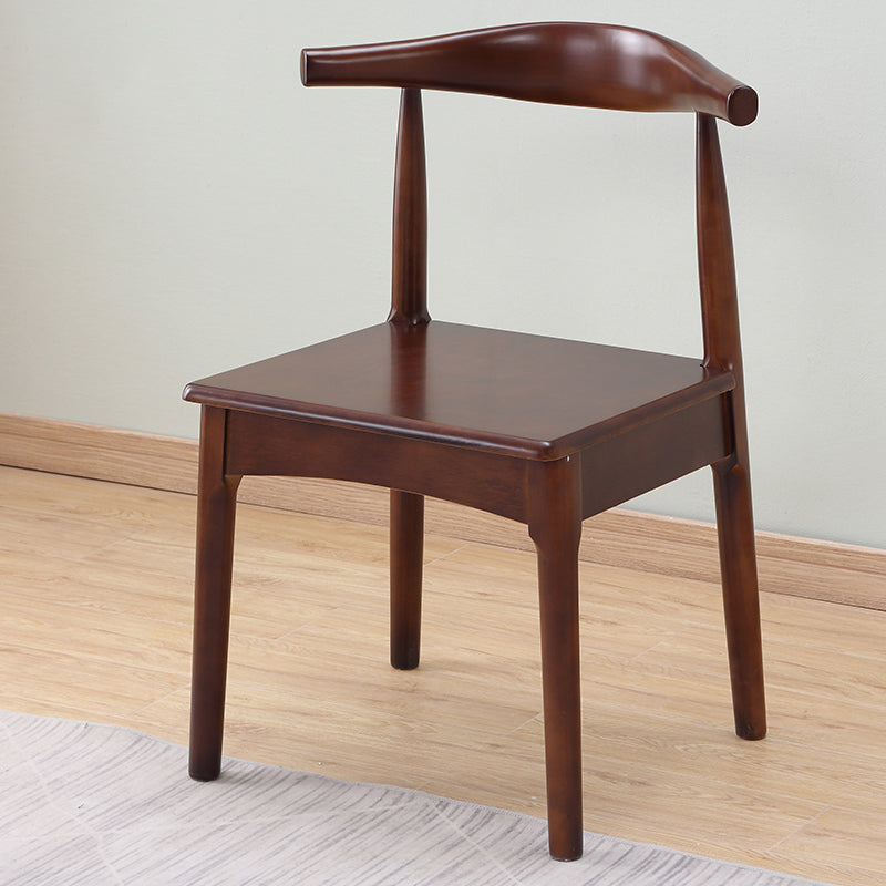 Chaise d'appoint scandinave à dossier ouvert, chaise de salle à manger rembourrée en bois