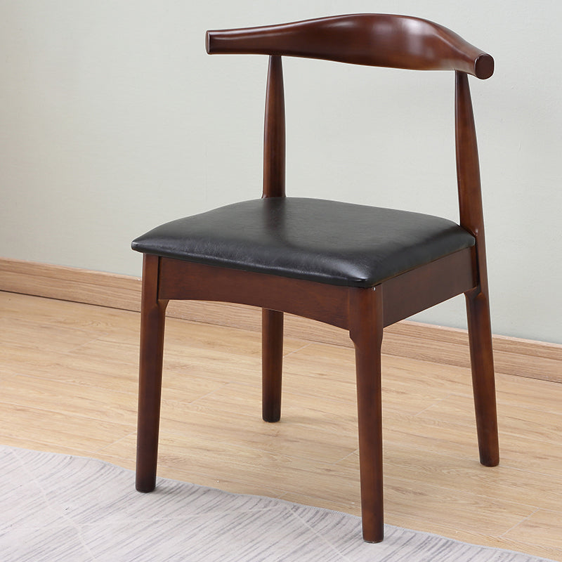 Chaise d'appoint scandinave à dossier ouvert, chaise de salle à manger rembourrée en bois