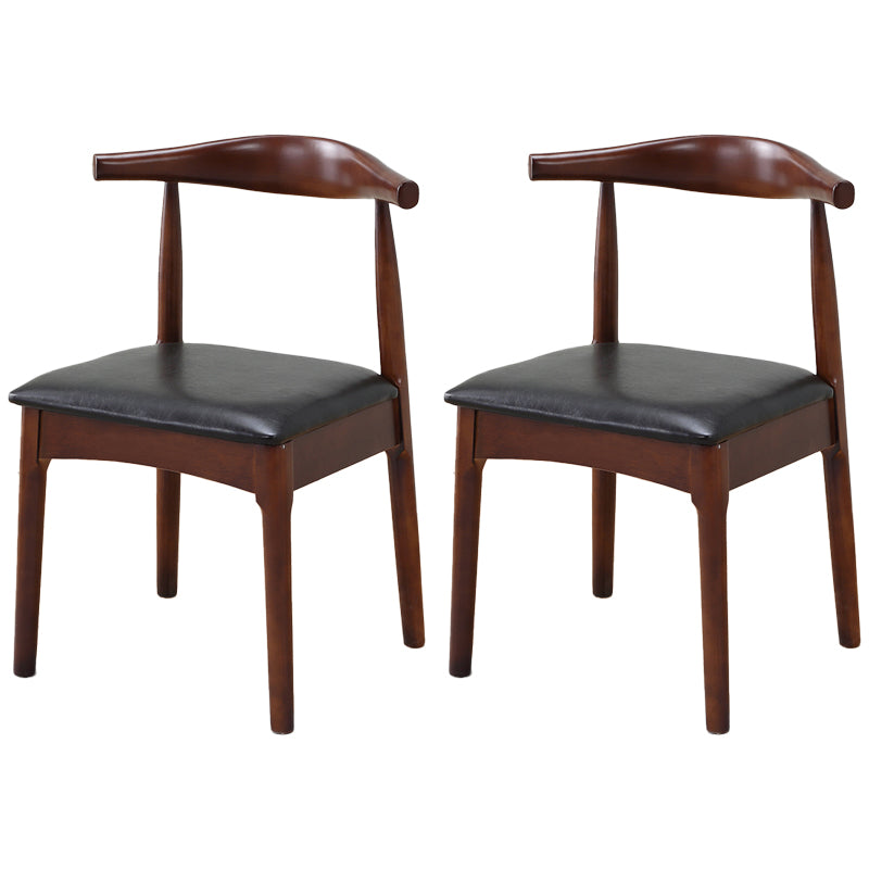 Chaise d'appoint scandinave à dossier ouvert, chaise de salle à manger rembourrée en bois