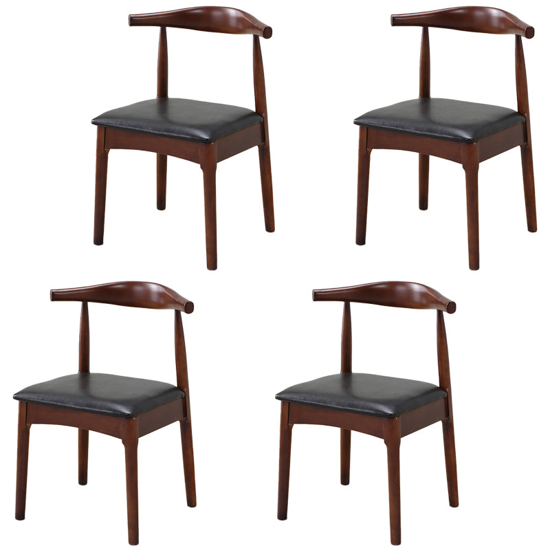 Chaise d'appoint scandinave à dossier ouvert, chaise de salle à manger rembourrée en bois