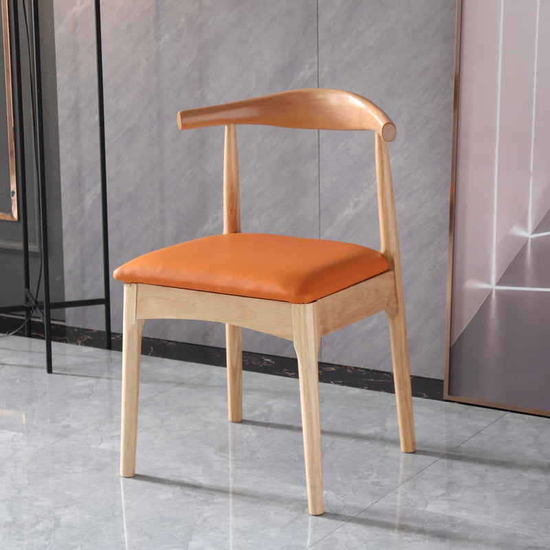 Chaise d'appoint scandinave à dossier ouvert, chaise de salle à manger rembourrée en bois