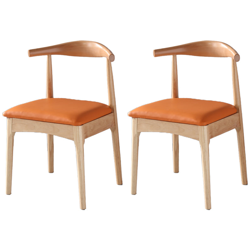 Chaise d'appoint scandinave à dossier ouvert, chaise de salle à manger rembourrée en bois