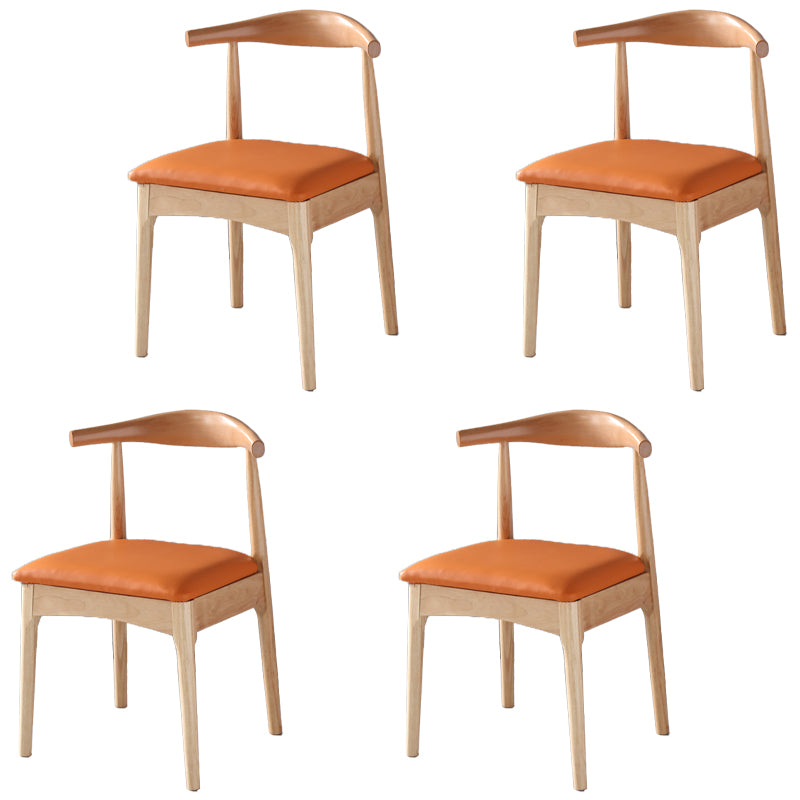 Chaise d'appoint scandinave à dossier ouvert, chaise de salle à manger rembourrée en bois