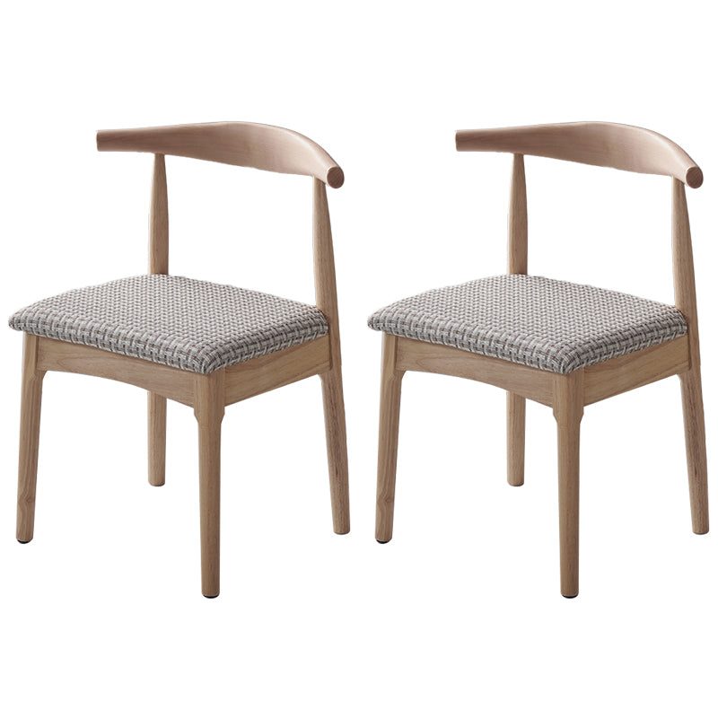 Chaise d'appoint scandinave à dossier ouvert, chaise de salle à manger rembourrée en bois