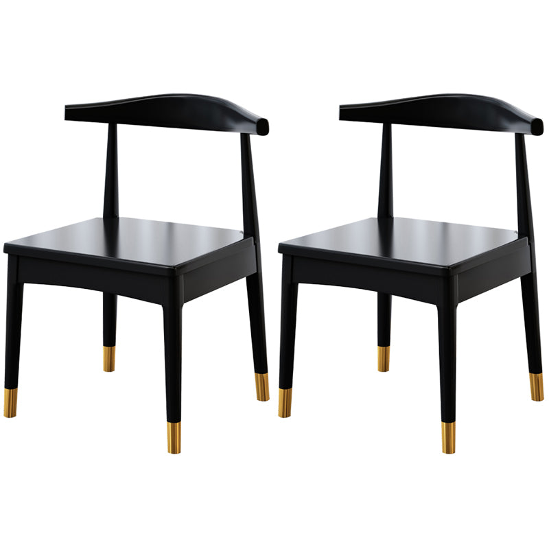 Chaise d'appoint scandinave à dossier ouvert, chaise de salle à manger rembourrée en bois