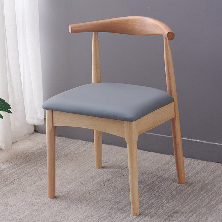 Chaise d'appoint scandinave à dossier ouvert, chaise de salle à manger rembourrée en bois