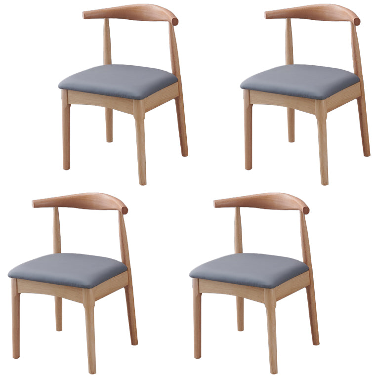 Chaise d'appoint scandinave à dossier ouvert, chaise de salle à manger rembourrée en bois