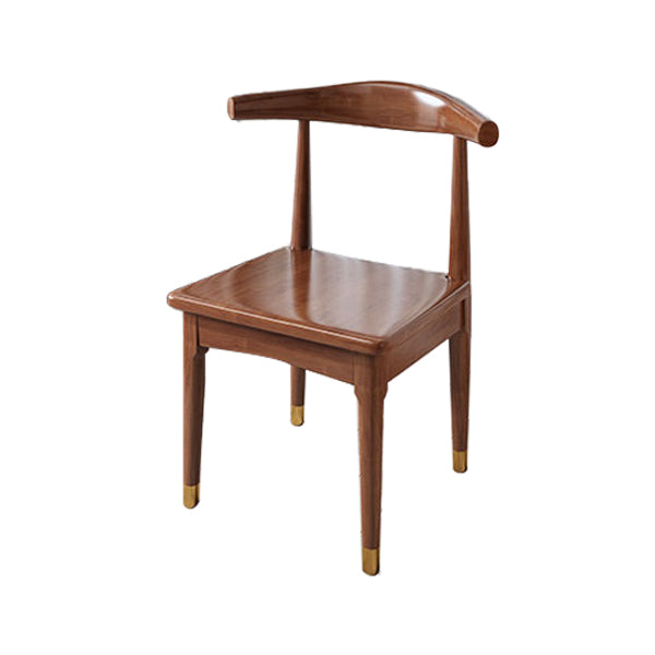 Chaise d'appoint scandinave à dossier ouvert, chaise de salle à manger rembourrée en bois