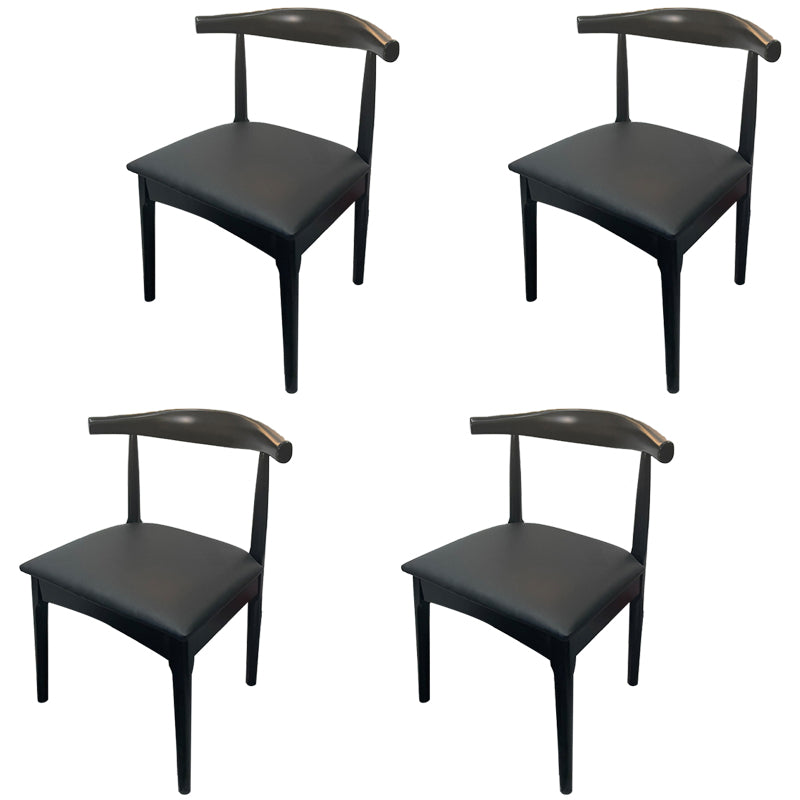 Chaise d'appoint scandinave à dossier ouvert, chaise de salle à manger rembourrée en bois