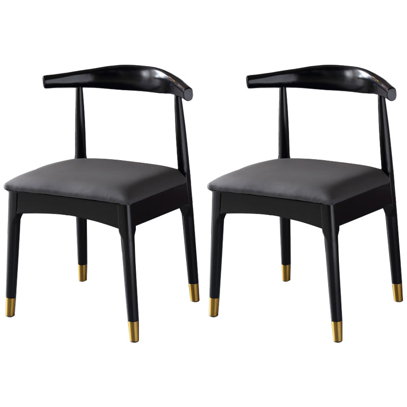 Chaise d'appoint scandinave à dossier ouvert, chaise de salle à manger rembourrée en bois