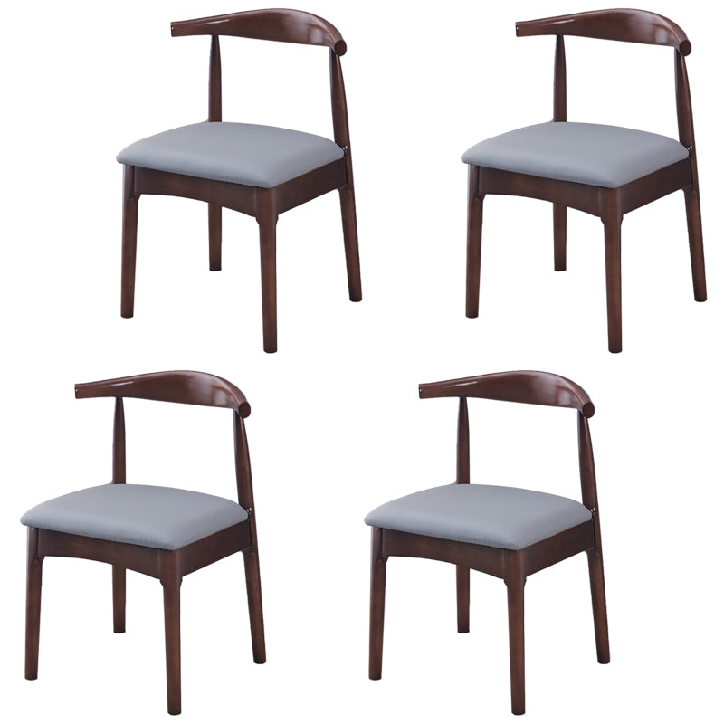 Chaise d'appoint scandinave à dossier ouvert, chaise de salle à manger rembourrée en bois