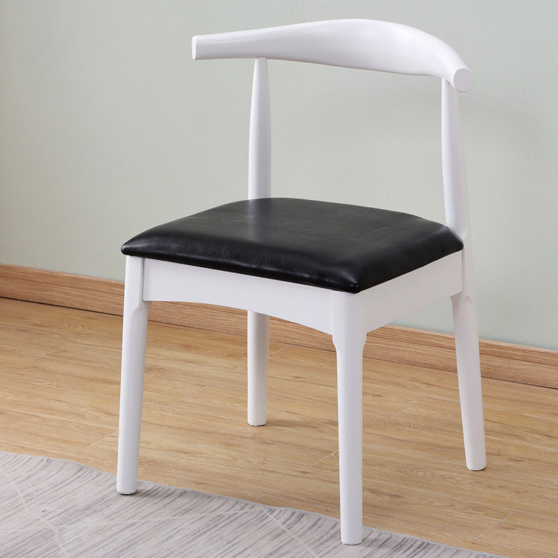 Chaise d'appoint scandinave à dossier ouvert, chaise de salle à manger rembourrée en bois