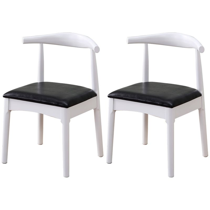 Chaise d'appoint scandinave à dossier ouvert, chaise de salle à manger rembourrée en bois