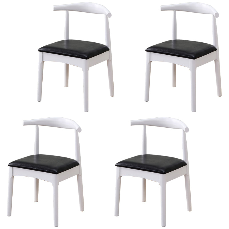 Chaise d'appoint scandinave à dossier ouvert, chaise de salle à manger rembourrée en bois