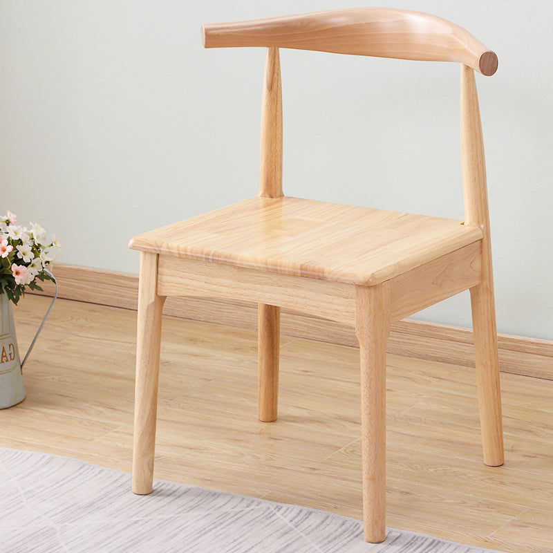 Chaise d'appoint scandinave à dossier ouvert, chaise de salle à manger rembourrée en bois