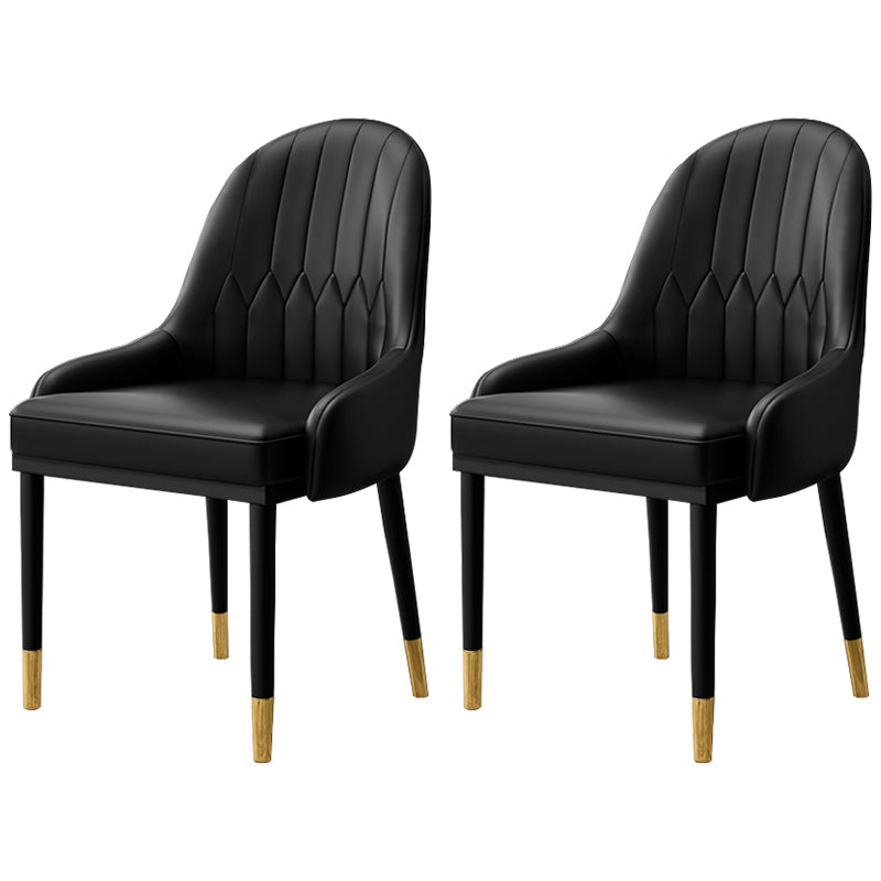 Inicio Sillón escandinavo Silla de comedor tapizada con respaldo Parsons de metal