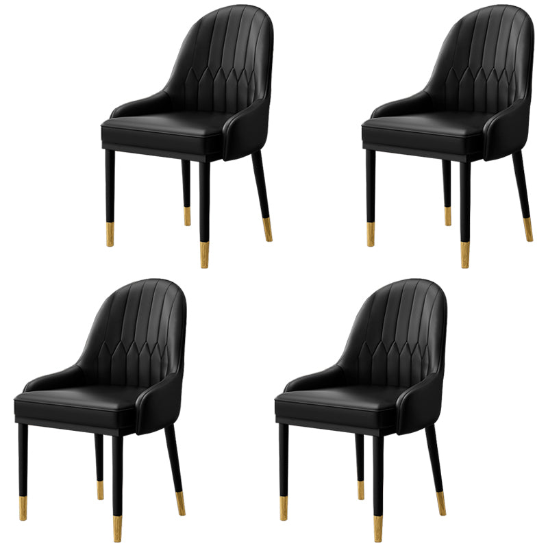 Inicio Sillón escandinavo Silla de comedor tapizada con respaldo Parsons de metal