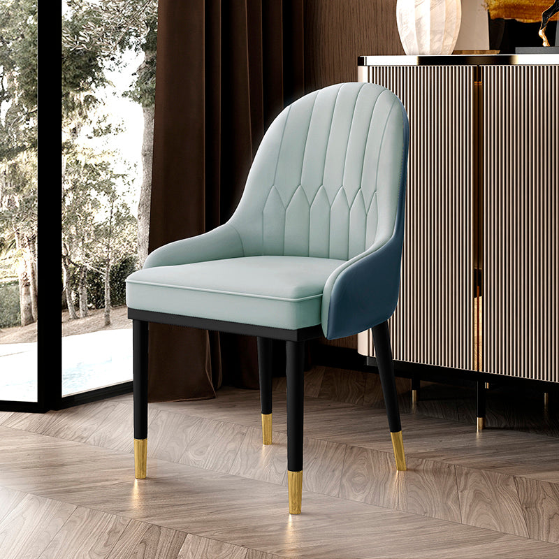 Inicio Sillón escandinavo Silla de comedor tapizada con respaldo Parsons de metal