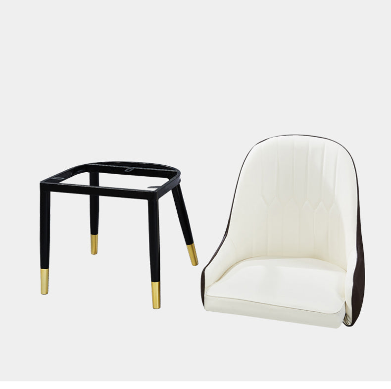 Inicio Sillón escandinavo Silla de comedor tapizada con respaldo Parsons de metal