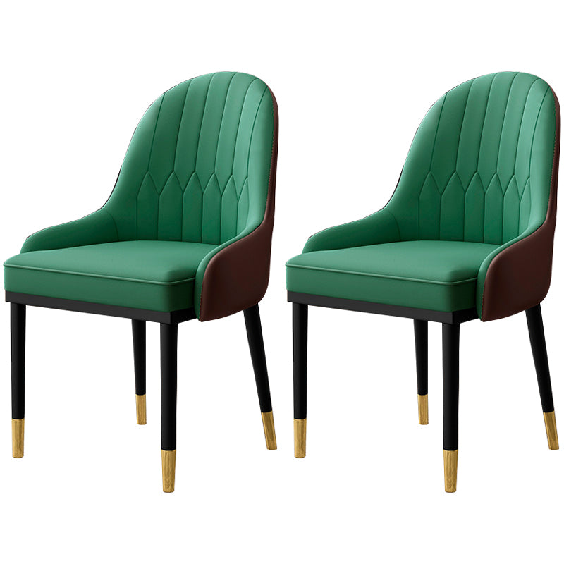 Inicio Sillón escandinavo Silla de comedor tapizada con respaldo Parsons de metal