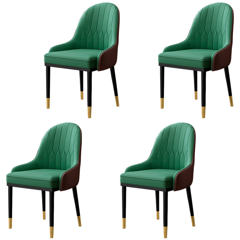 Inicio Sillón escandinavo Silla de comedor tapizada con respaldo Parsons de metal
