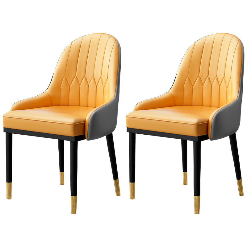 Inicio Sillón escandinavo Silla de comedor tapizada con respaldo Parsons de metal