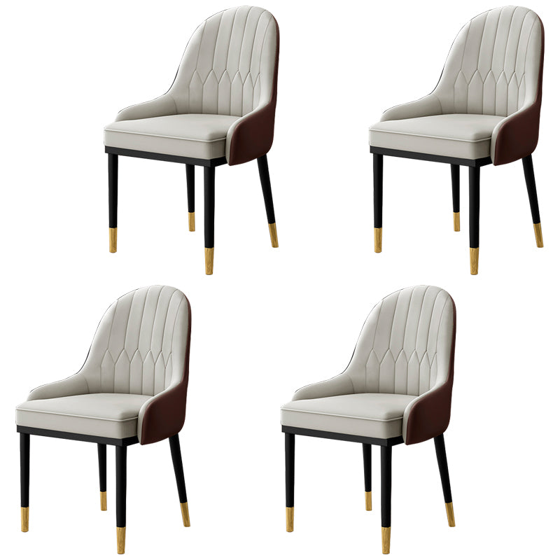 Inicio Sillón escandinavo Silla de comedor tapizada con respaldo Parsons de metal