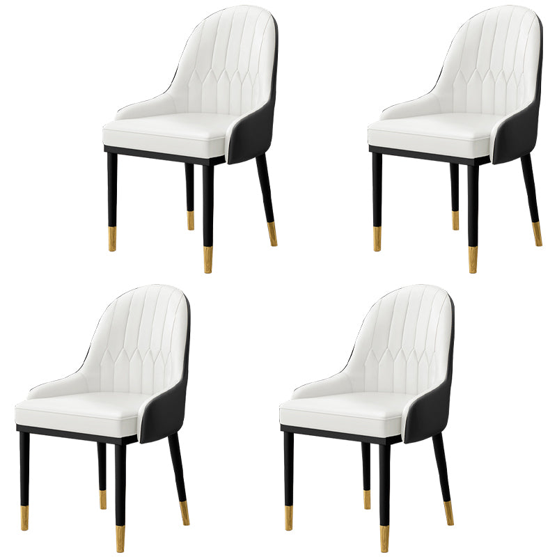 Inicio Sillón escandinavo Silla de comedor tapizada con respaldo Parsons de metal