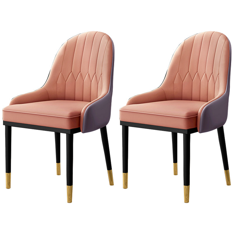 Inicio Sillón escandinavo Silla de comedor tapizada con respaldo Parsons de metal