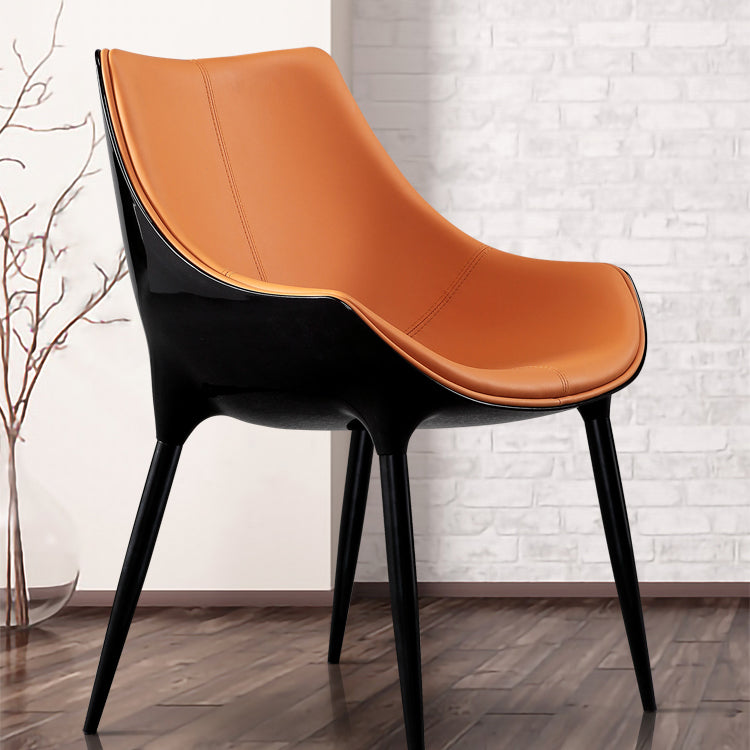 Chaise de salle à manger rembourrée en métal à dossier solide d'intérieur de fauteuil de style moderne
