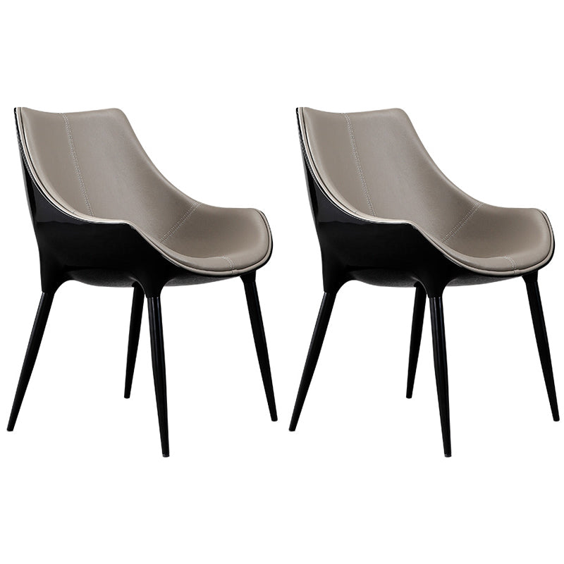 Chaise de salle à manger rembourrée en métal à dossier solide d'intérieur de fauteuil de style moderne