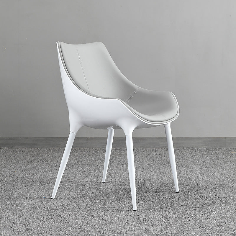 Chaise de salle à manger rembourrée en métal à dossier solide d'intérieur de fauteuil de style moderne