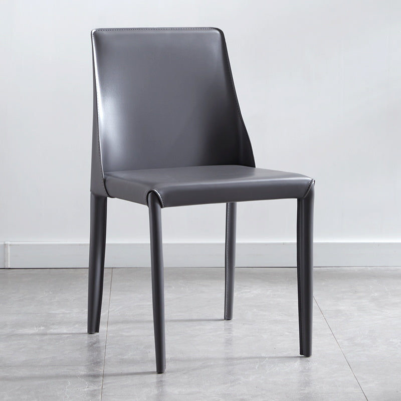 La salle à manger moderne en métal préside la chaise de salle à manger en cuir sans bras pour le restaurant
