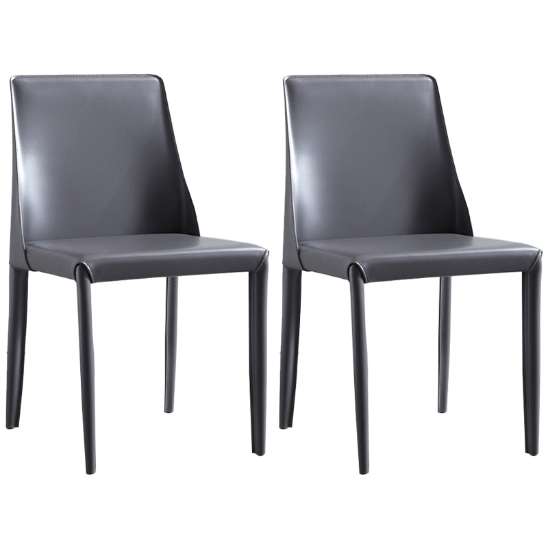 La salle à manger moderne en métal préside la chaise de salle à manger en cuir sans bras pour le restaurant