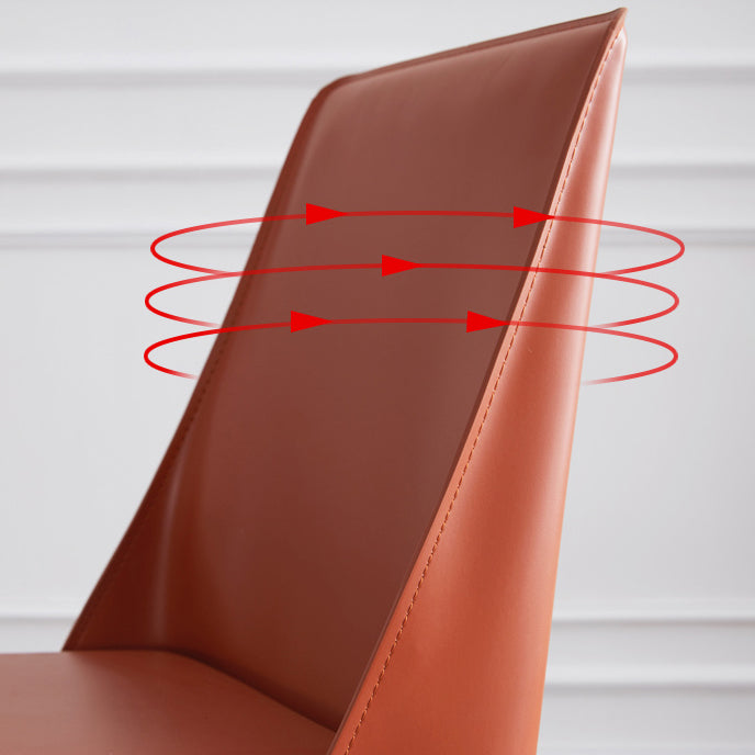 La salle à manger moderne en métal préside la chaise de salle à manger en cuir sans bras pour le restaurant