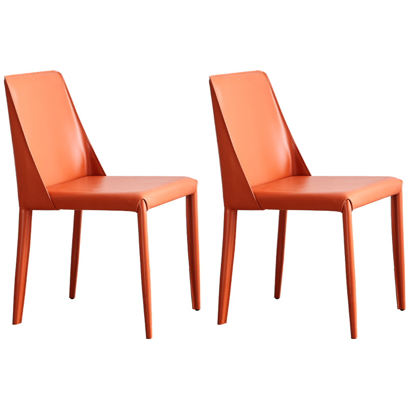 La salle à manger moderne en métal préside la chaise de salle à manger en cuir sans bras pour le restaurant